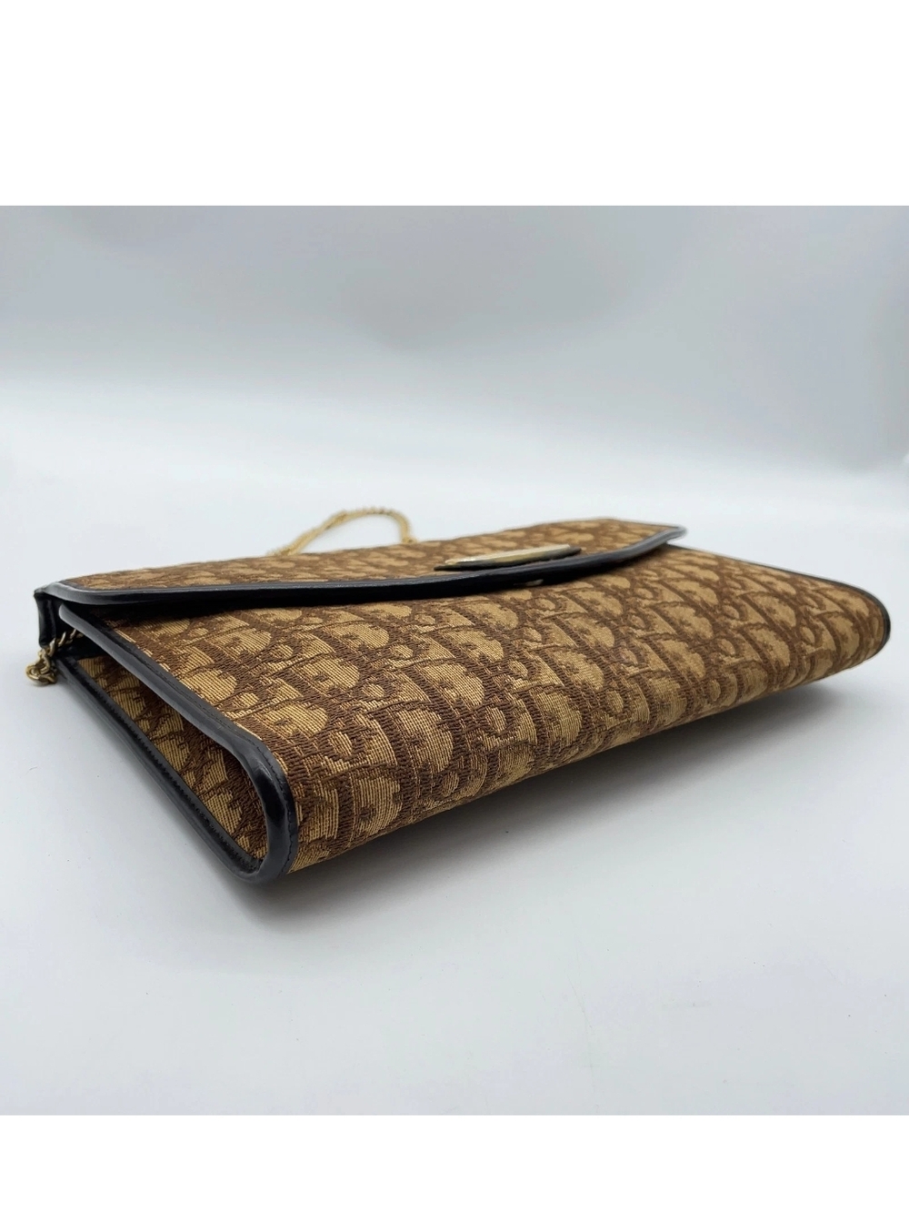 Dior Brown Monogram Chain Shoulder Clutch - Picture 9 of 11